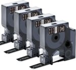 Rhino 4200 Label Tape Compatible with Dymo Rhino White on Black 1805435 Permanent Vinyl Work with DYMO Rhino 5200 5000 5200 6000 3000 Industrial Label Maker Refills, 1/2" x 18', 4-Pack - Image 2
