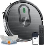 Robot Vacuum and Mop Combo, Vacuuming & Mopping 2 in 1 Robot 3200Pa Max Suction,with Schedule, App/Bluetooth/Voice, Self-Charging Robot Vacuum Cleaner, Slim, Ideal for Pet Hair, Hard Floor, Carpet - Image 2