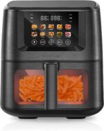 SEEDEEM Max XL Air Fryer 8QT, 10-in-1 Digital Air Fryer Oven with Color Touchscreen & Viewing Window, Toaster Oven Combo for Broil, Roast, Dehydrate, Bake – Black - Image 2