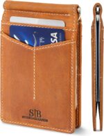 SERMAN BRANDS RFID Blocking Wallet Slim Bifold - Genuine Leather Minimalist Front Pocket Wallets for Men with Money Clip Gift - Image 2