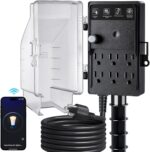 SURAIELEC Zigbee Outdoor Power Stake Timer Waterproof, 6 Outlet Power Strip Weatherproof, Smart Plug Light Timer Switch, 6FT Extension Cord, Alexa/Google Assistant Compatible, Hue Bridge Required - Image 2