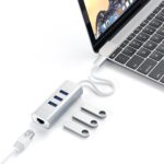 Satechi USB C Hub Adapter, USB C Adapter with 3 USB-A 3.0 Ports and Ethernet Port, for MacBook Pro/Air M1 M2 M3, Dell, HP, Surface, Lenovo, iPad, iPhone 15 - Silver - Image 2