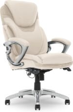 Serta AIR Health and Wellness Executive Office Chair, High Back Big and Tall Ergonomic for Lumber Support Task Swivel, Bonded Leather, Comfortable Cream - Image 2