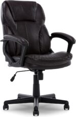 Serta Manager Office, Ergonomic Computer Chair with Layered Body Pillows Contoured Lumbar Zone, Faux Leather, Roasted Chestnut Brown - Image 2