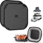 Silicone Splatter Shield for Ninja FN101 Air Fryer, Heat Resistant Silicone Splash Guard Mat for Ninja Crispi Air Fryer, Food-grade Air Fryer Accessories, 2 Pack (Black) - Image 2