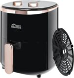 Small Air Fryer 3.6QT, Dials Control Temp & Time, Auto Shut-Off, Personal Round Air Fryers for Kitchen Countertop, Dorm, Apartment, Fast Cooking for Frozen food, Potato, Fish, Classic Black - Image 2