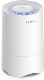 Small Air Purifier for Home Bedroom, Personal Desk Mini Air Purifier, Room Hepa Air Purifier Fresheners Cleaner for Dorm, Pets, Smoke, Desktop, Office (White) - Image 2