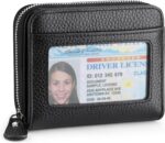 Small Wallet for Women, Genuine Leather RFID Blocking Credit Card Holder Slim Compact Coin Purse Women's Wallets with ID Window 8 Card Slots - Image 2