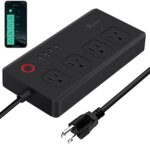 Smart Power Strip, UseeLink WiFi Surge Protector Compatible with Alexa & Google Home, Smart Plug with 4 USB Ports & 4 AC Outlets, Voice and Remote Control & Timer Schedule, 5ft Extension Cord,Black - Image 2