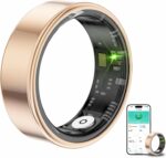 Smart Ring for Women & Men, Health Fitness Tracker with Sleep Monitor, Long-Lasting Battery, Activity Tracker Ring (Gold, 7) - Image 2