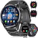Smart Watch for Men (3 Straps),Answer/Make Calls,1.43'' AMOLED,IP68 Waterproof,110+ Sports Modes Fitness Watch with Sleep Monitor/SpO2/Heart Rate/Pedometer Rugged Outdoor Smart Watch for Android/iOS - Image 2