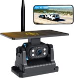 Solar Magnetic Wireless Backup Camera, 9600mAh Rechargeable 1080P WiFi Reverse Camera, No Wiring, Night Vision IP69K, Portable Rear View Camera for Pickup RV Truck Travel Trailer Camper, Connect Phone - Image 2