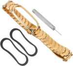 Stainless Steel Smart Band Strap Replacement Wristband Compatible With Mi Band 5/4/ 3 (Black) - Image 2