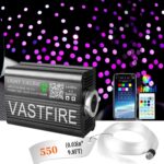 Starlight Headliner Kit 500 Piece Twinkle 0.03in*9.8ft/0.75mm*3m, 16W Starlight Headliner Music/Voice Activated Star Lights for Car, VASTFIRE RGBW Starlights for Theater Game Bed Room Ceiling - Image 2