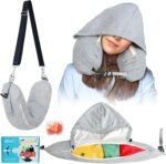 Stuffable Neck Pillow for Travel with Hood, Hoodie Travel Pillow Stuffable with Clothes, Fillable Travel Pillow Storage Bag, Soft Empty Neck Pillow Case, Packable for Airplane Travel Essentials - Image 2