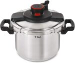 T-fal Clipso Stainless Steel Pressure Cooker 8 Quart, Induction Compatible, Secure locking System, One Hand System, Fast Cooking, Recipe Book Included, Cookware, Pots and Pans, Dishwasher Safe, Silver - Image 2