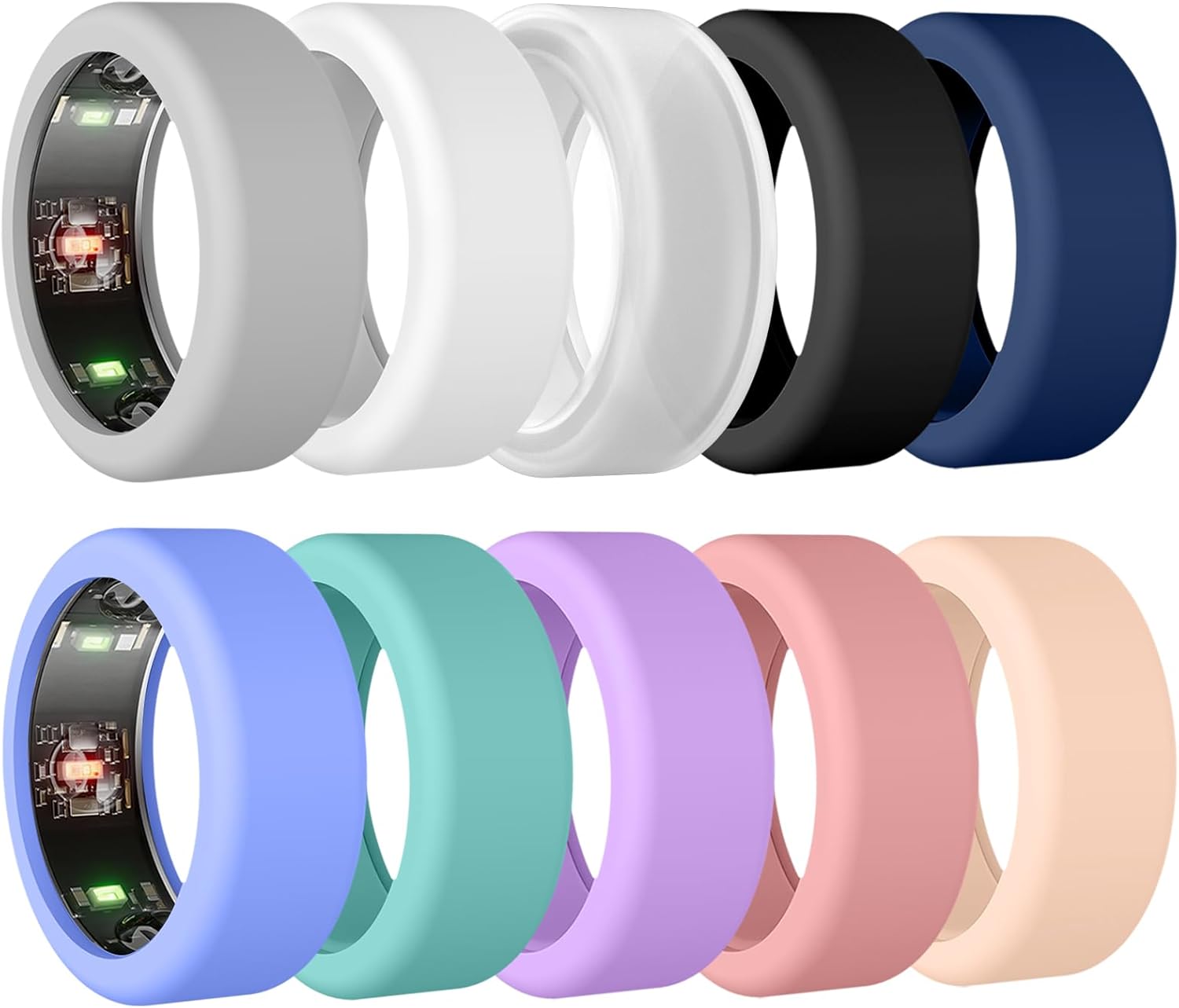 TiMOVO 10 Pack Ring Cover Compatible with Oura Ring Gen 4/Gen 3, Anti-Scratch Elastic Silicone Oura Ring Case Protector Working Out Accessories for Women Men, S for 6 7 8 9 10, Colorful - Image 2