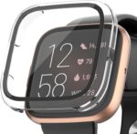 Tobfit Hard PC Case Built in Tempered Glass Screen Protector Cover for Fitbit Versa 2, Durable Ultra-Thin Scratch Resistant Full Protective Case Compatible for Fitbit Versa 2 Smartwatch, Transparent - Image 2