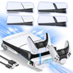 Tokluck PS5 Slim/Pro Horizontal Cooling Stand for Disc & Digital, Dual Controller Charger with 3-Level Cooling Fan, PS5 Stand for Pro & Slim Console (NOT Fit 2020 Regular Version) - Image 2