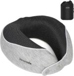 Travel Neck Pillow for Airplanes,Cars and Offices,Pure Memory Foam,Comfortable,Breathable and Soft,Long Flight Headrest,Light Gray,360-Degree Head Support for Traveling and Sleeping - Image 2