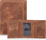 Tri fold Leather Wallet for Men with RFID | Slim Wallets for Men with 1 ID and 6 Credit card slots | Front Pocket Minimalist - Image 2