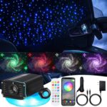 Twinkle Fiber Optic Lights,Bluetooth APP/Remote/Music Activate Starlight Headliner Kit with RGBW LED Light Engine,300pcs 9.8ft 0.03in Optic Fiber Cable for Car/Home/Party Star Light Ceiling - Image 2