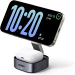 UGREEN MagFlow Magnetic Foldable Charging Station, 2-in-1 Fast Wireless Charger Compatible with iPhone 16 15 14 13 12, Airpods3 2 Pro (No AC Adapter) - Image 2