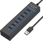 USB Hub 3.0, VIENON 7-Port USB Data Hub Splitter for Laptop, PC, MacBook, Mac Pro, Mac Mini, iMac, Surface Pro and More USB Devices - Image 2