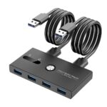 USB Switch, USB 3.0 Switcher 2 Computers Share 4 USB for PC Mouse Keyboard Printer Scanner, USB KVM Switch Selector Compatible with Windows, Mac, Linux - Image 2