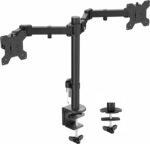 VIVO Full Motion Dual Monitor Desk Mount Clamp Stand VESA, Double Center Arm Joint, Holds 2 Screens up to 34 inches, STAND-V102D - Image 2