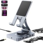Versatile USB C Docking Station for iPad, 11-in-1 with SD TF 4.0 Reader, 4K@60Hz HDMI, RJ45, Audio, USB A, USB C, Rotatable Dock, for Tablet, Steam Deck, ROG Ally, Legion Go, Msi Claw, Samsung, etc - Image 2