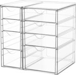 Vtopmart Acrylic Organizer with 8 Drawers, Desk Organizers and Accessories, Clear Makeup Organization, Dustproof Storage Drawers for Office Art Craft Supplies - Image 2