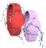 Waterproof AirTag Bracelet for Kids, 2Pack Airtag Bracelet for Kids Hidden Airtag Wristband Kids, Soft Silicone Lightweight GPS Tracker Holder for Apple AirTag (Red+Purple) - Image 2