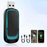 Wireless CarPlay Adapter and Android Auto, 2 in 1 Mini Seven-Color, Converts Factory Wired to Wireless CarPlay Dongle Plug & Play CarPlay Wireless Adapter for Apple iPhone iOS 10+ & Cars from 2015+ - Image 2