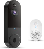 Wireless Wi-Fi Video Doorbell Camera with Night Vision, Two Way Audio, AI Motion Detection and Cloud Storage (Black) - Image 2