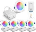 Xsky Smart Recessed Zigbee 3.0 Lighting 4 inch 4 Pack RGBCW Dimmable, Downlight. Compatible with Alexa/Home Assistant/SmartThings 10W 750LM 16 Million Colors, Dimmer Switch Include - Image 2