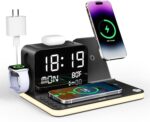 acer 7-in-1 Wireless Charging Station: Charger Stand for Multiple Devices for Apple - iPhone 16 15 14 13 12 Pro Max Apple Watch Airpods, Wireless Charger iPhone Charging Station with Bluetooth TimeSyn - Image 2