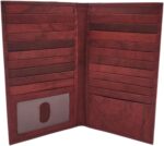 ag wallets Genuine Leather Mens Long ID 19 Credit Card Security Wallet (RFID_Burgundy) - Image 2