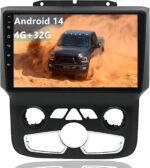 for Dodge Ram 1500 2500 3500 Radio Upgrade 2013-2019: Android 14 Car Stereo with Wireless CarPlay and Android Auto - 9 Inch Touchscreen GPS Navi Head Unit with Bluetooth - Only fit Automatic AC - Image 2