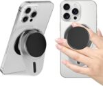 for Magsafe Phone Grip, Magnetic Phone Grip Holder with Adjustable Stand, Magneticc Collapsible Phone Pops Grip Stand Holder for Magnetic Socket, for iPhone 16 15 14 13 12 Series,Clear Black - Image 2