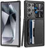 for Samsung Galaxy S24 Ultra Case Wallet, Built-in Card Holder (4-5 Cards) & Slide Camera Cover & Kickstand, Military Grade Protection, Rugged Silicone Case for Galaxy S24 Ultra 2024 Only, Black - Image 2