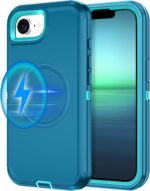 for iPhone 16e Case [Compatible with MagSafe] Shockproof 3-Layer Full Body Protection [Without Screen Protector] Rugged Heavy Duty Cover Case for Apple iPhone 16e 6.1" 2025,Turquoise - Image 2