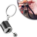 gunhunt 1 PC Car Shifter Keyring, 6 Speed Gear Key Clip, Universal Polished Metal Collectible Key Chain Creative Model (Black) - Image 2