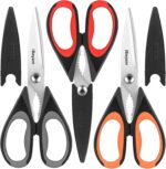 iBayam 3-Pack 8.5"Kitchen Scissors All Purpose Heavy Duty with Protective Sheath, Soft Grip Comfort Handle, Dishwasher Safe Kitchen Utensils Gadgets Set, Stainless Cooking Meat Poultry Food Shears - Image 2