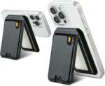 isee Magnetic Card Holder Wallet with MagSafe, Adjustable Stand for iPhone 16/15/14/13/12 Series Holds 5 Cards (Carbon) - Image 2