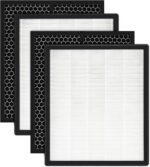 isinlive LV-PUR131 Replacement Filters, H13 True HEPA Filter Compatible with Levoit LV-PUR131 & LV-PUR131S Air Purifier, LV-PUR131-RF, 2 True HEPA & 2 Carbon Filters - Image 2