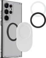 metisinno Magnetic Base Plus Compatible with PopSocket Phone Grips, Magnetic Phone Accessories for MagSafe, Ring Adapters for MagSafe Included, White - Image 2